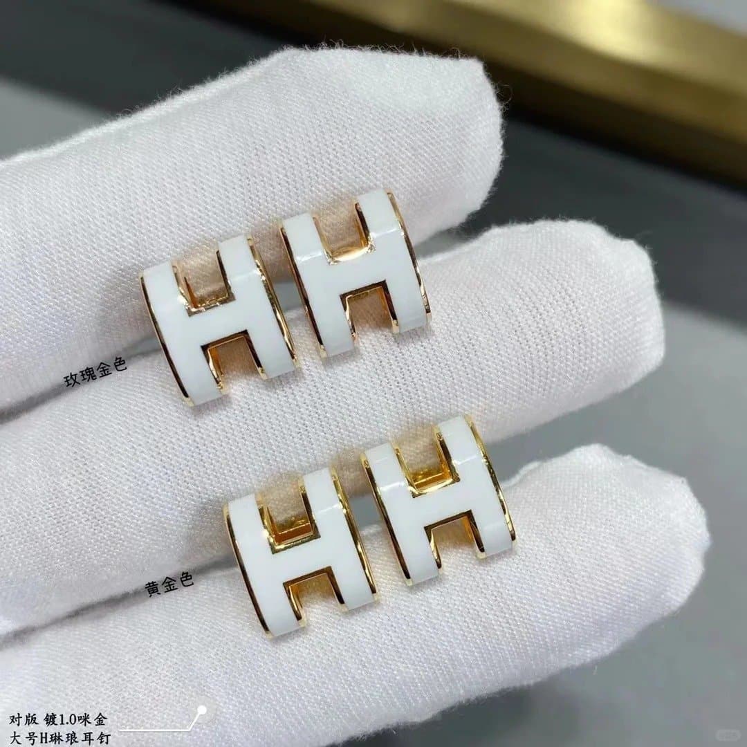 Hermes big H earring