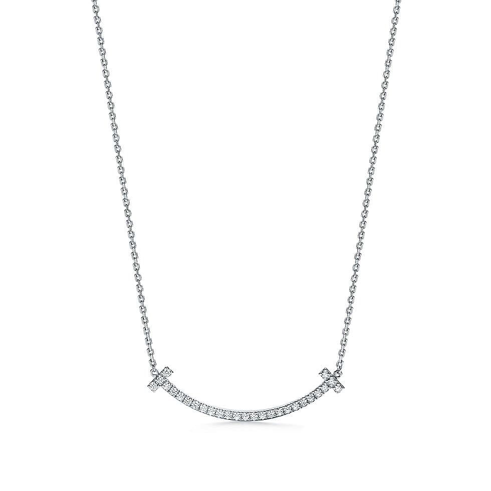 M size smile necklace- with stone